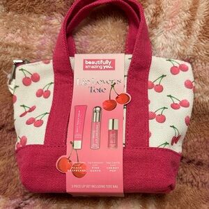 Lip Lovers Tote - Pink Cherry Print
